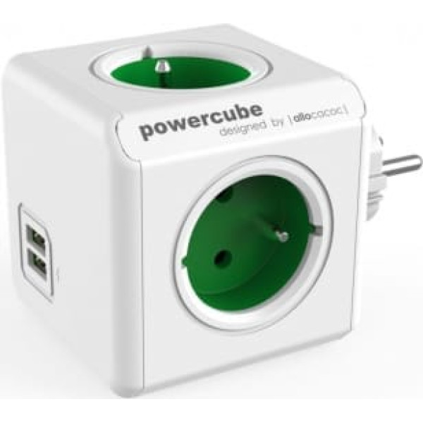 Allocacoc Powercube oriģinālais usb 2202gn / froupc sadalītājs zaļš