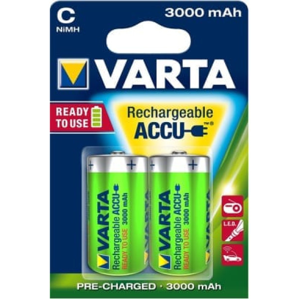 VARTA R14 NiMh 3000mAh akumulators 2 gab / blist.