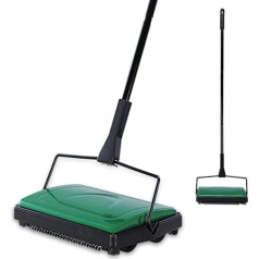 Yocada Carpet Sweeper for Home, Office, Low Rugs, Carpets, Undercoat, Carpets, Pet Hair, Dust, Waste, Paper, Small Waste, Cleaning with a Brush, Green