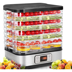 COOCHEER Dehydrator with Temperature Control, 8 Levels Removable Dehydrator, Temperature Control 35-70°C for Meat, Meat, Fruits, Vegetables and Nuts, 400 W, BPA-Free