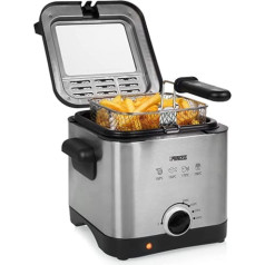 Princess Mini Fryer 182612 - 1,5 L - 1000 W - 400 g kartupeļiem - sudraba, melna