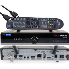 OCTAGON SF8008 4K UHD HDR Combo uztvērējs 1x DVB-S2X un 1x DVB-C/DVB-T2 — satelīts, kabeļa/virszemes signāls, E2 Linux viedtelevizora kaste, multivides serveris, ierakstīšanas funkcija, EasyMouse HDMI, dubultā WiFi
