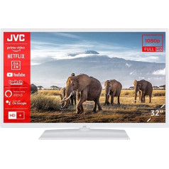 JVC LT-32VF5156W 32 collu televizors/viedtelevizors (Full HD, HDR, trīskāršs uztvērējs, Bluetooth) balts — iekļauts 6 mēnešu HD+ [2023]