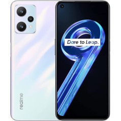 realme 9 5G — 4+128 GB viedtālrunis, Snapdragon 695 5G procesors, īpaši šķidrs 120 Hz displejs, 50 MP AI trīskāršā kamera, jaudīgs 5000 mAh akumulators, līdz 7 GB dinamiskā RAM, Stargaze White