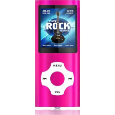 Tabmart MP3 MP4 mūzikas atskaņotājs ar 16 GB MicroSD atmiņas kartes atbalstu Audio atskaņotājs Media Player FM radio E-grāmata Iebūvēts skaļrunis Ilgs akumulatora darbības laiks 1,81 collas Krāsu displejs mūzikas atskaņotājs Rose