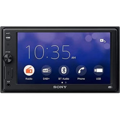 Sony XAV-1550ANT WebLink 2.0 DAB+ uztvērējs ar Bluetooth zvanīšanai brīvroku režīmā, navigācijai, izmantojot viedtālruni, 6,2 collu displeju un vadības vadību