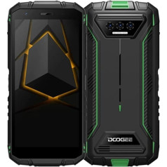 DOOGEE Android 12 āra mobilais tālrunis bez līguma S41, Ouad Core 3 GB + 16 GB (paplašināms 1 TB), 6300 mAh akumulators, 8 MP trīskāršā kamera, IP68 IP69K triecienizturīgs viedtālrunis, divas SIM kartes, 5,5 collu HD+, GPS zaļš