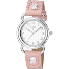 Tous Watches Baby Bear 500350180 Sieviešu pulkstenis ar analogo kvarca kustību ar ādas siksniņu, rozā, svītrām