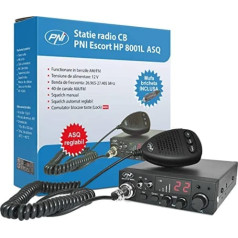 CB Radio PNI Escort HP 8001L regulējama ASQ 4W taustiņu bloķēšanas funkcija + iekļautas austiņas HS81L