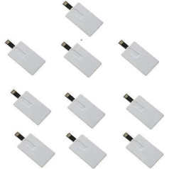 10 x 8 GB kredītkartes dizains USB zibatmiņas disks Memory Stick Pen Drive, balts 8 GB