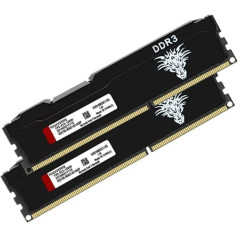 DDR3 16GB komplekts (8GBx2) Galddatora RAM 1600MHz PC3-12800 UDIMM bez ECC unbuferēts 1,5V 2Rx8 Dual Rank 240 Pin CL11 PC datora atmiņas jaunināšanas moduļa atmiņas komplekts (melns)