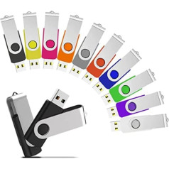 ABLAZE USB zibatmiņa 8 GB, 20 liela ātruma USB 2.0 Memory Stick grozāms metāla zibatmiņas disks (daudzkrāsu)
