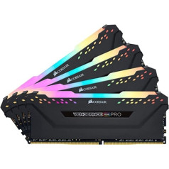 Corsair Vengeance RGB PRO 64GB (4x16GB) DDR4 3200 (PC4-25600) C16 atmiņa — melna CMW64GX4M4E3200C16