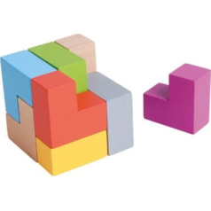 Iwood Wooden cube 3d puzzle game in a can