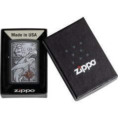 Zippo šķiltavas 48120 Ship Shark Emblem Design