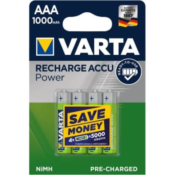 VARTA AAA 1000mAh akumulators 4 gab / bl.