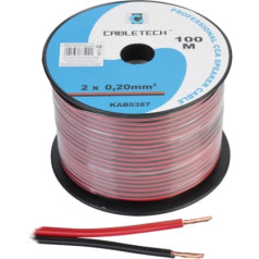 Cabletech KAB0387 CCA акустический кабель 0,20 мм черный / красный (рулон 100 м)