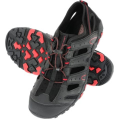 Lahti Pro PU/adītas melni-sarkanas trekinga sandales, 