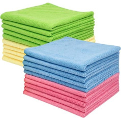 Zollner Set of 20 Microfibre Cleaning Cloths 40 x 40 cm 280 GSM Assorted Colours