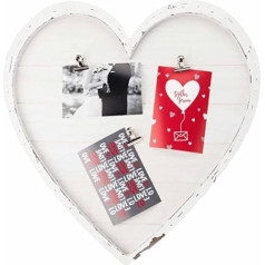 accent by nielsen Antique White Heart Collage Photo Frame with Clips for 3 Photos 4 x 6 Inches