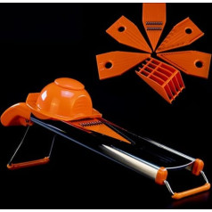 Daudzfunkcionāla rīve Unifix V Slicer Professional Orange nerūsējošais tērauds, var mazgāt trauku mazgājamā mašīnā