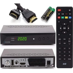 Anadol HD 222 Pro Satellite Receiver - Digital for Satellite Dish - with AAC-LC Audio, PVR Recording Function & Timeshift - UniCable, HDMI HDTV Scart, Astra Hotbird Presorted + HDMI Cable