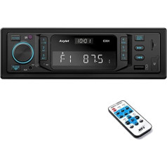 Automašīnas radio Bluetooth 5.0, Avylet RDS / FM / AM / 7 krāsas 1 Din automašīnas radio ar Bluetooth brīvroku zvanu, 2 USB/AUX-IN/MP3/SD, 30 raidītāji