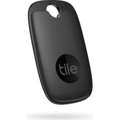 Tile Pro (2022) Bluetooth vienumu meklētājs, 1 iepakojums, 120 m diapazons, darbojas ar Alexa un Google Smart Home, ir saderīgs ar iOS un Android, atrodiet savas atslēgas, tālvadības pultis un daudz ko citu, melns