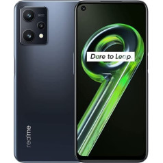 realme 9 5G — 4+128 GB viedtālrunis, Snapdragon 695 5G procesors, īpaši šķidrs 120 Hz displejs, 50 MP AI trīskāršā kamera, jaudīgs 5000 mAh akumulators, līdz 7 GB dinamiskā RAM, Meteor Black