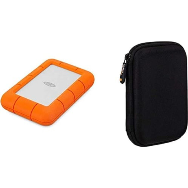 LaCie Rugged Mini 4TB pārnēsājams ārējais cietais disks 2,5 collu USB 3.0 Mac un PC modeļa Nr.: LAC9000633 un Amazon Basics ārējā cietā diska korpuss