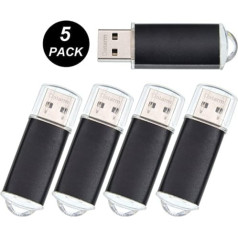 1 GB USB Flash Drive Pack of 5 Memory Sticks - Mini Metal USB 2.0 Stick 1 GB Pack of 5 Portable Cheap Pendrive - Black External Devices Data Storage for Company Advertising of Datarm