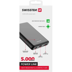 Swissten Line Power Banka Ārējās Uzlādes Baterija USB / USB-C / Micro USB / 10W / 5000 mAh