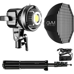 GVM 80 W LED video gaisma ar Softbox, Bowens 5600 K dienasgaismas LED video gaisma ar statīvu, studijas gaismas LED nepārtraukta gaisma YouTube studijas fotografēšanai video vlog fotoattēlu gaisma LED video apgaismojuma kameras gaisma