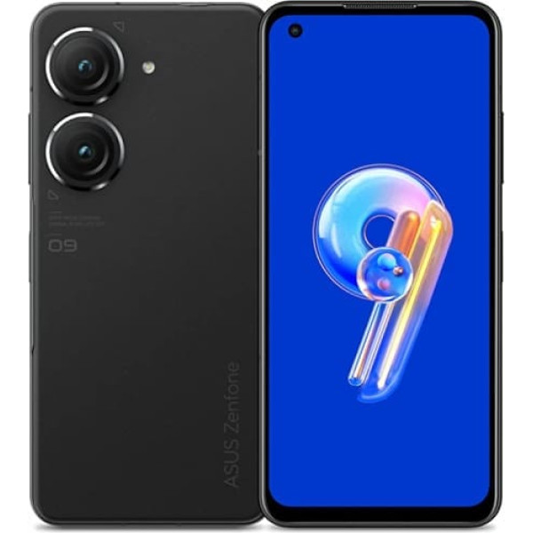 ASUS Zenfone 9 viedtālrunis (5,92 collu AMOLED displejs, 50 MP dubultā kamera, 4300 mAh akumulators, 8 GB RAM, 256 GB atmiņa) [ar ekrāna aizsargu, kas paredzēts tikai Amazon] Midnight Black