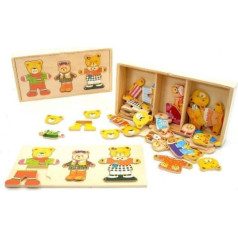 Brimarex Wooden puzzle, teddy bears with a child