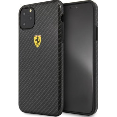 Ferrari Hardcase FESPCHCN65CBBK Izturīgs Silikona Aizsargapvalks Priekš Apple iPhone 11 Pro Max Melns