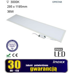 Nvox LED panelis 120x30 36w griestu lampa slim kase 3000k siltuma