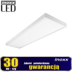 Nvox LED griestu panelis 120x30 48w plāns gaismas kase 3000k silts + virsmas rāmis