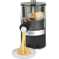 H.Koenig HOMY90 makaronu automāts, 600 g, 375 ml ūdens, 6 automātiskās programmas, bez glutēna, 7 pīrāgu ēdieni: spahetti, penne, lazanja, fettucine, tagliatelles, integrēta skala, 220 W, melna