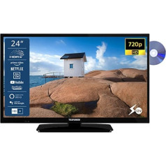 TELEFUNKEN XH24SN550MVD 24 collu televizors/viedtelevizors (HD Ready, HDR, trīskāršs uztvērējs, 12 voltu, DVD atskaņotājs) — iekļauts 6 mēnešu HD+ režīmā [2023]