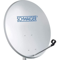 SCHWAIGER - 128 satellite dish, satellite antenna with LNB support arm and pole holder, satellite dish made of steel, 55 x 62 cm