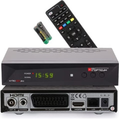 RED OPTICUM Nytro Box Plus hibrīda uztvērējs HD-TV I DVB-C un DVB-T2 uztvērējs ar ierakstīšanas funkciju PVR - HDMI - USB - SCART - koaksiālais audio - Ethernet - LED displejs I digitālā kabeļa uztvērējs