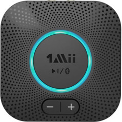 1Mii B06S Bluetooth audio adapteris ar skaļuma kontroli, HiFi Bluetooth 5.0 uztvērējs, aptX HD un zema latentuma bezvadu audio uztvērējs stereo skaļrunim, dubults savienojums