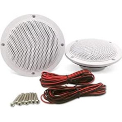 Herdio 4 Inch Round Ceiling Speakers, Pair of 160 Watts Waterproof Marine Boat Built-in Speakers for Bathroom Spa Room Motorcycle UTV ATV RV Car Golf Cart (4.88 x 3.8 x 1.37 inches)