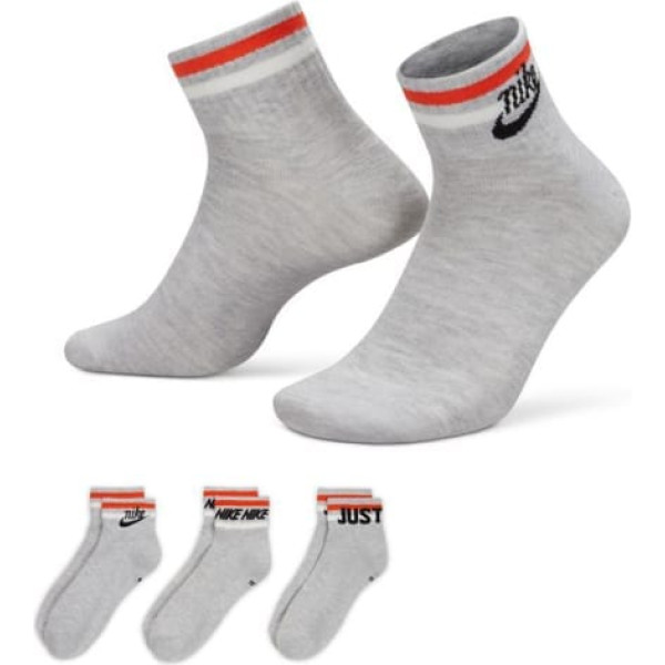 Nike Everyday Essential 3Pack DX5080 050 zeķes / pelēkas / 38-42