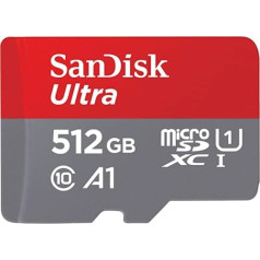 SanDisk Ultra microSDHC atmiņas karte + SD adapteris ar A1 lietotnes veiktspēju līdz 120 MB/s, 10. klase, U1