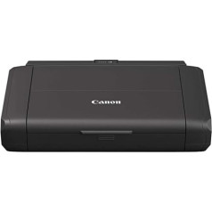 Canon PIXMA TR150 mobilais printeris ar akumulatoru (WiFi, mākonis, AirPrint, 4800 dpi x 1200 dpi, liela ātruma C tipa USB, OLED displejs, tintes printeris), melns