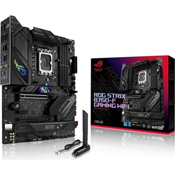 ASUS ROG STRIX B760-F GAMING WIFI mātesplates ligzda Intel LGA 1700 (Intel B760, ATX, DDR5 atmiņa, PCIe 5.0, WiFi 6E, 3x PCIe 4.0 M.2, Aura Sync)