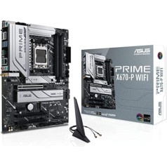 ASUS PRIME X670-P WiFi spēļu mātesplates ligzda AMD AM5 (Ryzen 7000, ATX, PCIe 5.0, 3x M.2, DDR5 atmiņa, WiFi6, USB 3.2 Gen 2x2 Type-C, Aura Sync RGB apgaismojums)