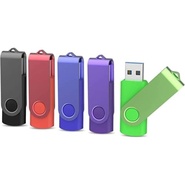 KOOTION USB zibatmiņas diski 16 GB 3.0 5 gab. 16G komplekts Memory Stick 5 gab. USB 3.0 5 pack zibatmiņas diski 16 gigabaitu USB zibatmiņas diski datu glabāšanas zibatmiņas zibatmiņas metāla krāsainas datu kartes, daudzkrāsainas